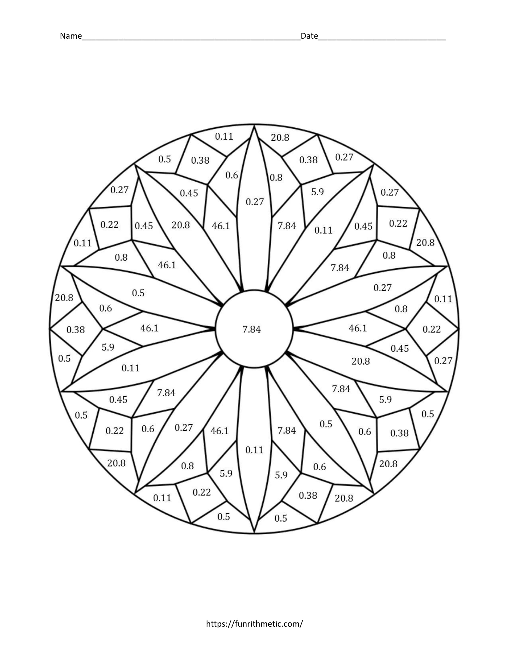 Dividing Decimals Color by Number-3