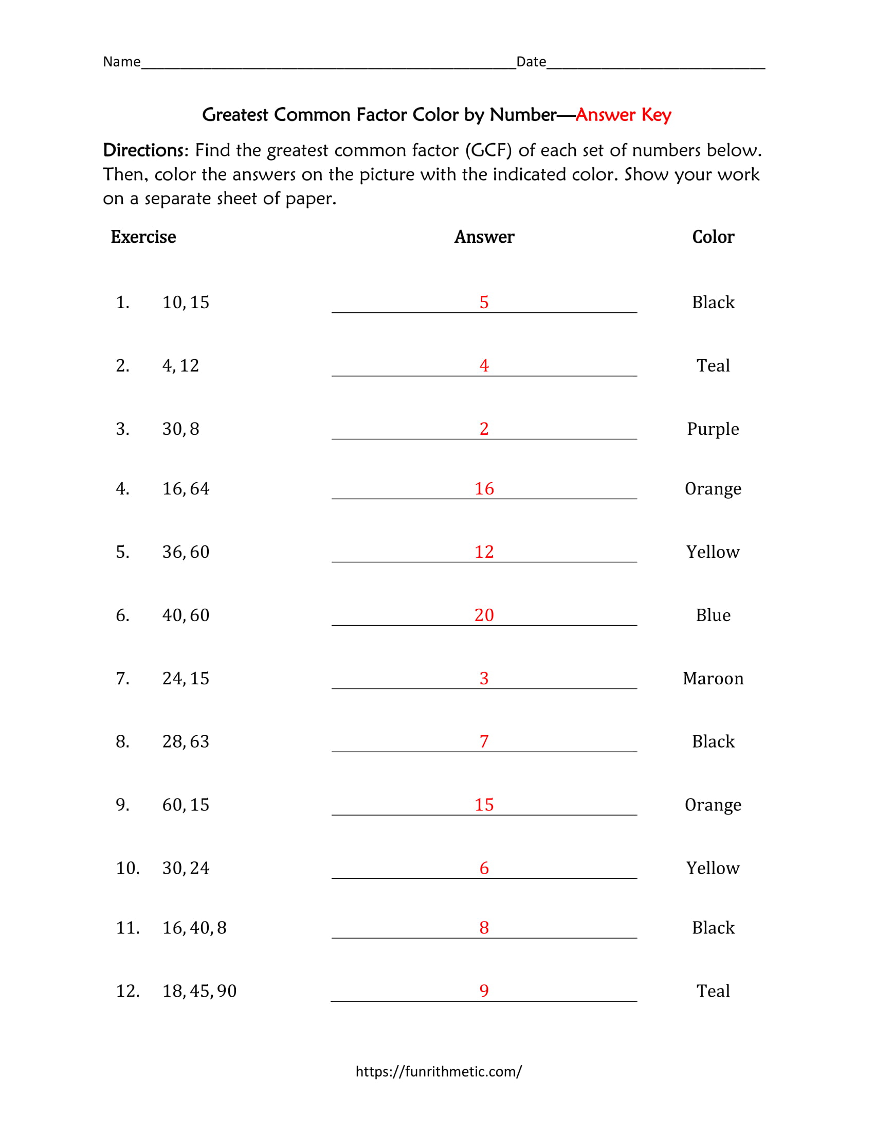 GCF Color by Number-4