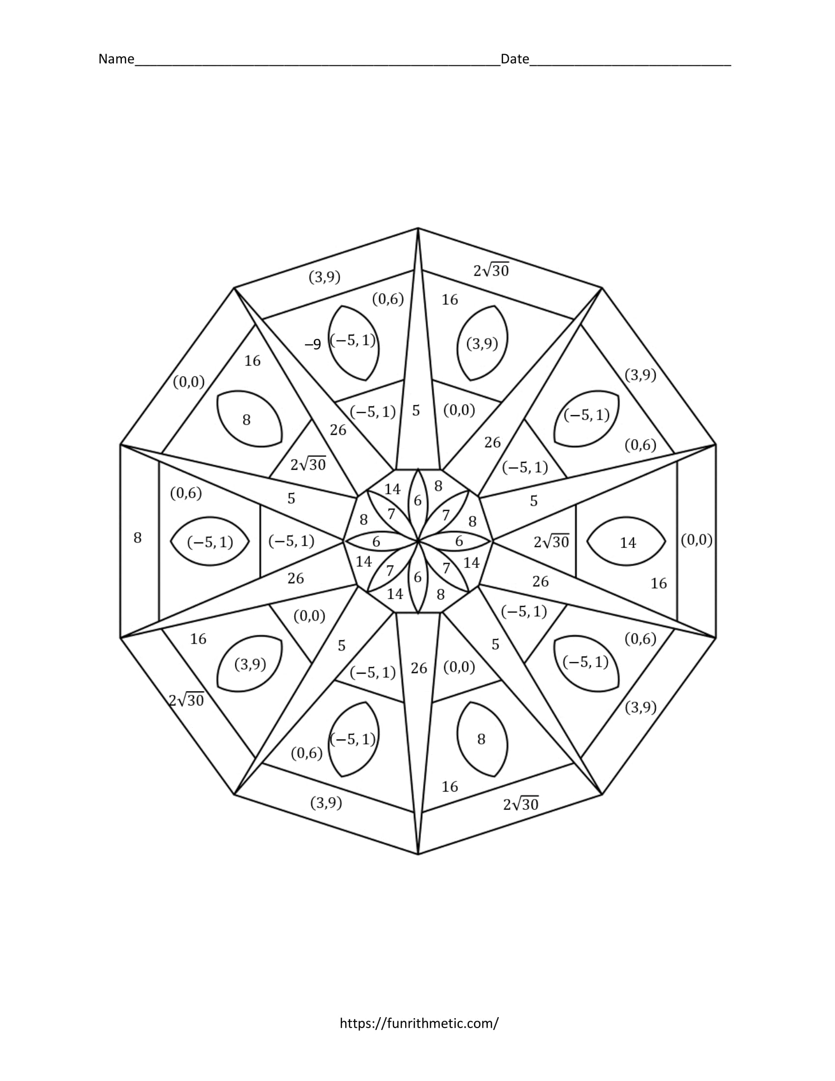 Properties of Ellipses Color by Number-3