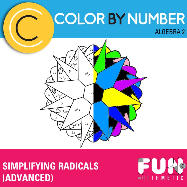simplifying radicals algebra 2 color by number simplifying radicals algebra 2 color by number