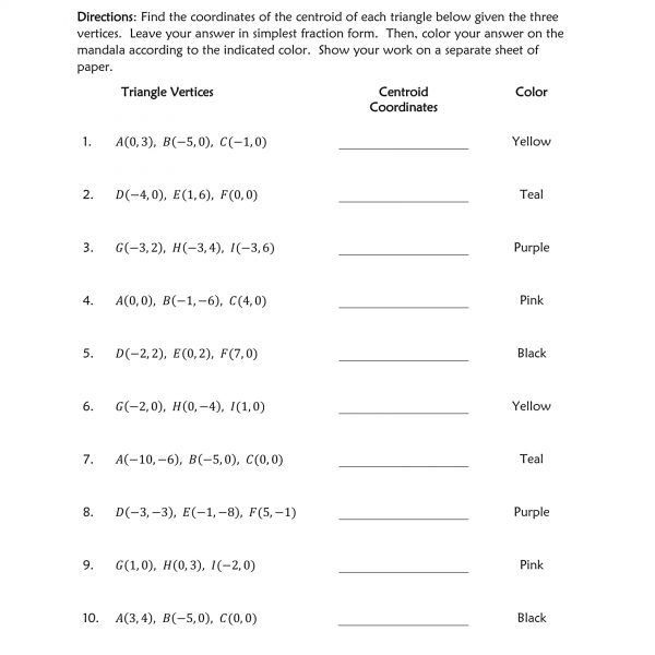 Centroids of Triangles