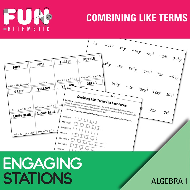 combining like terms stations combining like terms stations
