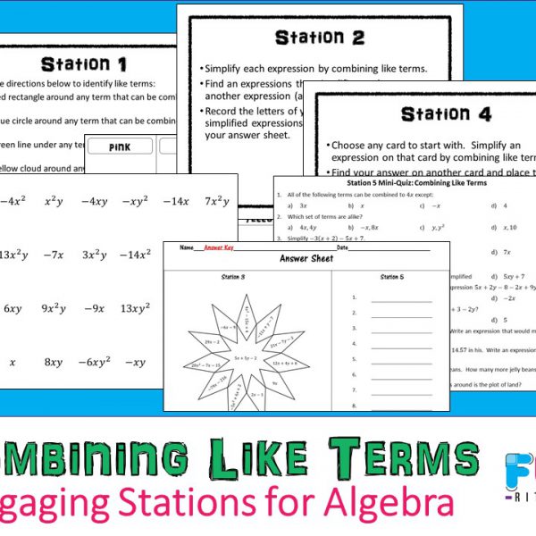 combining like terms stations