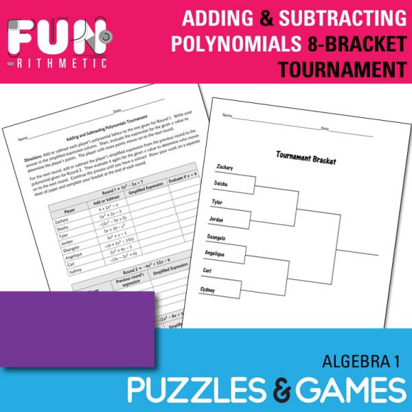 adding and subtracting polynomials tournament