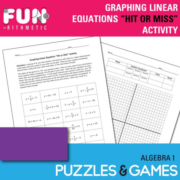 linear equations worksheet