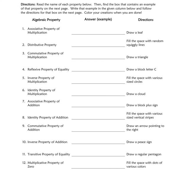 algebraic properties