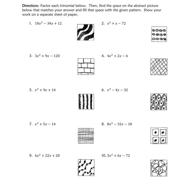 factoring trinomials zen math